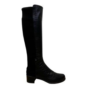 Stuart Weitzman Women’s Black Leather Mezzamezza Tall Riding Boots Size 8M